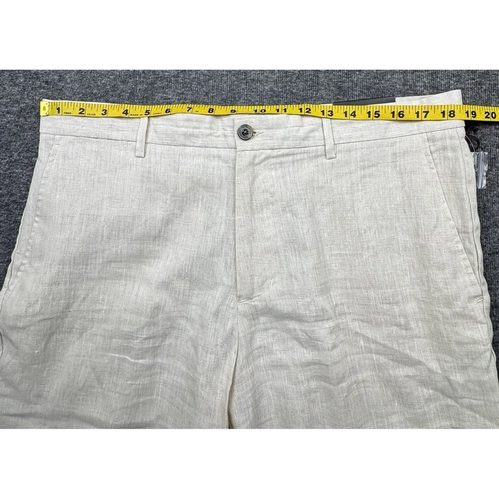 Tasso Elba Island Pants 100% linen straight leg 36x30 New Beige Wedding Beach